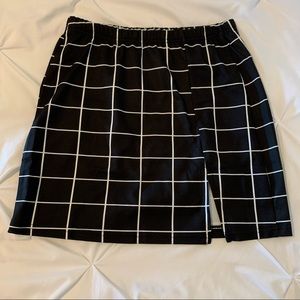 Shein Black and White Grid Pattern Skirt